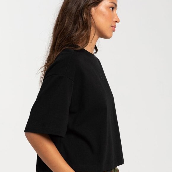 Fox Wordmark Premium Crop Womens T-Shirt (XL  Black) - Picture 3 of 3